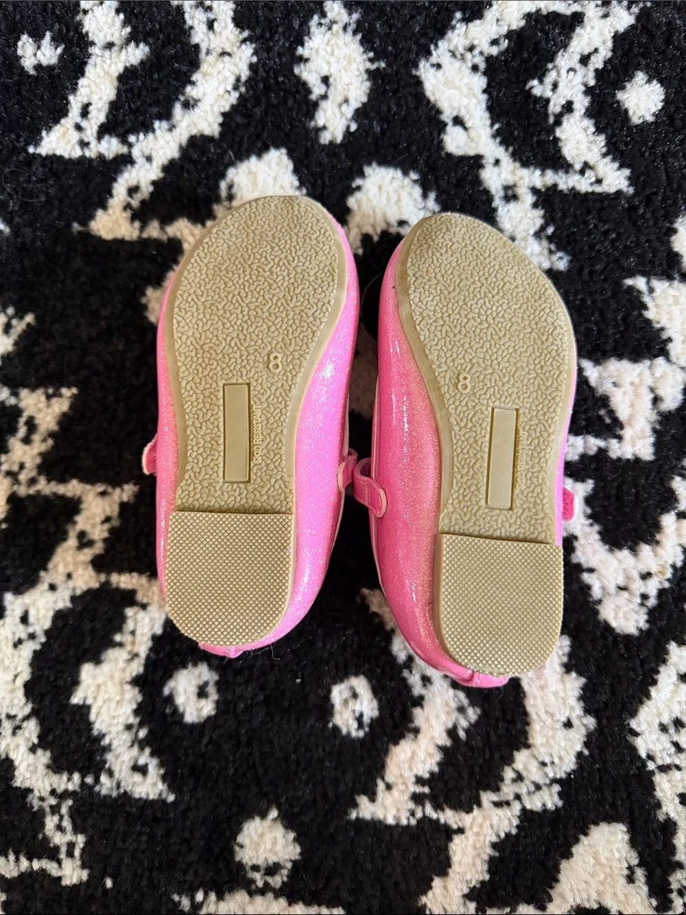 Girls Pink Glitter Bow Minnie Mouse Dress Shoes